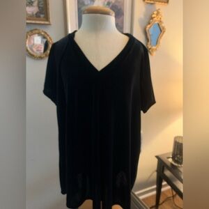 NWT Modcloth Black Velvet Like Top